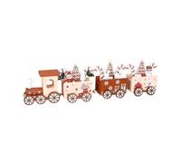 Fenteer Ornamento natalizio in legno per trenino, regalo per bambini, giocattolo, mini treno, decorazioni per la casa, Marrone