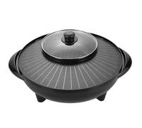 Fenteer Pentole E Griglie Elettriche Griglia Teppanyaki per Interni, Antiaderente, Piastra per Barbecue Griglia per Barbecue Coreana Antiaderente per Campeggi, 36 cm