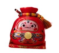 Fenteer Piggy Bank, Tavolo da Regalo di Compleanno in Scatola di Denaro per La Figura in Ceramica per Il Capodanno Cinese di Natale, Rosso