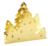 Fenteer Porta Tovaglioli Natalizi a Forma di Albero, in Carta Velina, Multiuso, Elegante, Porta Tovaglioli, Contenitore per Tovaglioli, per Tavolo Da Cucina, Oro