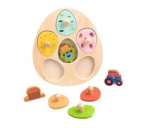 Fenteer Puzzle in Legno per Bambini Giocattolo Educativo Gioco di Abbinamento con Incastri a Forme per Sviluppare La Concentrazione Adatto a Regali di Comple, Attrezzi Agricoli