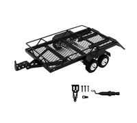 Fenteer Rimorchio RC con Gancio di Traino in Metallo per Il Traino Dietro l'asse dell'auto Aggiornamento Premium con Rampe nascoste Doppio ASSE per, Style a