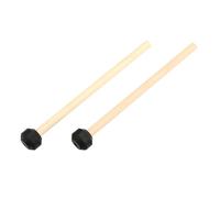 Fenteer Set di 2 Bacchette con Testa in Gomma per La Meditazione E La Pratica Musicale, Testa Piatta