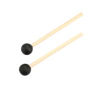 Fenteer Set di 2 Bacchette con Testa in Gomma per La Meditazione E La Pratica Musicale, Testa Rotonda
