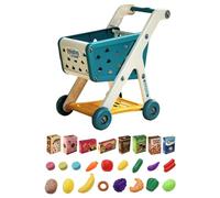 Fenteer Set di Carrello della Spesa per Bambini con Accessori per Il Gioco di Ruolo, Giocattolo Educativo, Regalo di per Bambini, Blu