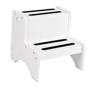 Fenteer Sgabello a 2 gradini per bambini, sgabello doppio gradino leggero, versatile, robusto, antiscivolo, per l'allenamento al vasino, Bianco