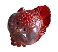 Fenteer Statua di pesce in resina, decorazione da tavolo per animali da compagnia, scultura per ufficio, libreria, Rosso