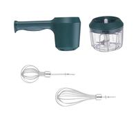 Fenteer Tritatutto Elettrico per Aglio a 5 Velocità con Sbattitore per Uova E Panna, Sbattitore per Panna E Latte, Tritatutto per Frutta, E Sedano, Verde Scuro