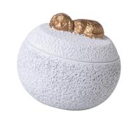 Fenteer Urna per Animali Domestici Urna Crematoria Scatola Commemorativa Contenitore per Ceneri Coperchio a Chiusura Stabile Base in Cemento Resistente Adatta, Bianco