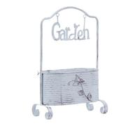 Fenteer Vaso Da Fiori in Ferro Dal Design Rustico, Portafiori in Metallo, Secchiello per Fiori, Decorazione Da Fattoria per Balcone, Giardino, Interno Ed Este, Bianco