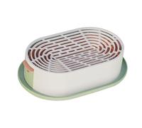 Fenteer Vaso per La Germinazione Dell'erba Gatta, Vaso per La Coltivazione Dell'erba di Grano, 7,5x4,7x1,6 Pollici, Vassoio per La Germinazione, Verde E Rosa