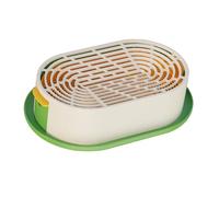 Fenteer Vaso per La Germinazione Dell'erba Gatta, Vaso per La Coltivazione Dell'erba di Grano, 7,5x4,7x1,6 Pollici, Vassoio per La Germinazione, Verde E Giallo