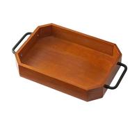 Fenteer Vassoio da portata in legno, vassoio per tazze da tè, design retrò, organizer per forniture, portaoggetti per snack da banco, pane, ristorante, cena