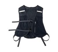 Fenteer Zaino da Corsa con Strisce Riflettenti, Impermeabile, alla Moda, Leggero, con Gilet di Idratazione, per Ciclismo, Arrampicata E Sentieri, Nero