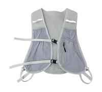 Fenteer Zaino da Corsa con Strisce Riflettenti, Impermeabile, alla Moda, Leggero, con Gilet di Idratazione, per Ciclismo, Arrampicata E Sentieri, Grigio