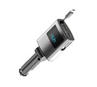 Fentency 65w Caricabatteria Da Auto 3 in 1 Retrattile USB C Display Elettrico Facile da Usare per Telefono & Sistemi OS Noi Display LED Auto