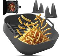 Fentic Airfryer - Cestino in silicone con guanti da forno, cestello in silicone per friggitrice ad aria calda, 2 guanti da forno in silicone, adatto per Philips, COSORI, Ninja, Tefal, Princess,