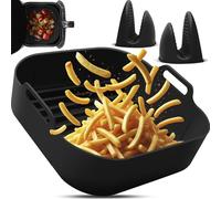 Fentic Airfryer - Cestino in silicone con guanti da forno, cestello in silicone per friggitrice ad aria calda, 2 guanti da forno in silicone, adatto per Philips, COSORI, Ninja, Tefal, Princess,