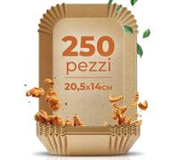 Fentic Carta Forno Rettangolare per Friggitrice ad Aria Ninja, Doppio Cestello, 250 pezzi, 20,5x14cm, Adatto per Ninja AF300EU Af400EU SL400EU Double Stack XL