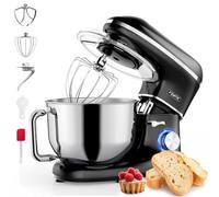 Fentic Impastatrice Planetaria - 2000W - Ciotola in Acciaio Inossidabile (6,2 L) - Impastatrice con Frusta, Gancio Impastare e Mescolatore - Inclusa e accessori extra - Nero