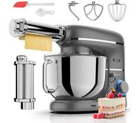 Fentic Impastatrice Planetaria con Macchina per la Pasta - 2000W - Robot da Cucina con Macchina per Pasta Fresca - Macchina Pasta - 6,2L Ciotola in Acciaio Inossidabile (Antracite)