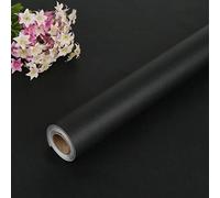 FENTIS Carta da Parati Nera Autoadesiva Rimovibile a Buccia e Stick - Carta da Contatto per Soggiorno, Camera da Letto, Armadio, Anta e Ripiano 40x500cm