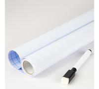 FENTIS Lavagna Adesiva Pellicola di Lavagna Bianca Auto-Adesiva Carta Adesivo da Parati Bianca Adatto per Bambini Fai da Te, Aula di Scuola, Casa, Ufficio 90x300cm