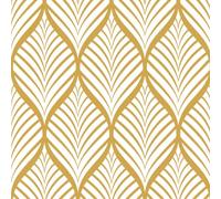 FENTIS Oro Striscia Carta da Parati Autoadesiva Carta a Contatto Plastica Adesiva Film Vinilico Stile Moderno Rimovibile Impermeabile Adesivo Murale Rotolo per Cucina Bagno 44,5x1000cm