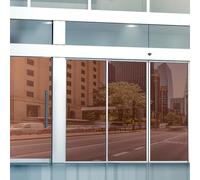 FENTIS Pellicole per Vetri Specchio Oscurante per Finestre Pellicola Elettrostatica Oscurante per Finestra Film Senso Unico a Superficie di Effetto Specchio Marrone 44,5x200cm