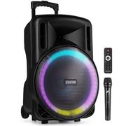 FENTON 170.161 FT10MK2 Sistema Portatile attivo da 450W, con illuminazione LED RGB Woofer da 10” con BT/USB / MP3 e Microfono UHF, Nero