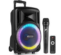 FENTON 170.161 FT10MK2 Sistema Portatile attivo da 450W, con illuminazione LED RGB Woofer da 10” con BT/USB / MP3 e Microfono UHF, Nero