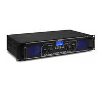 Fenton FPL500 Amplificatore Digitale - Amplificatore Digitale 2 x 250 Watt, Bluetooth, Lettore Multimediale Integrato, Porta USB/SD, Effetto LED Blu, Montabile su Rack, Telecomando