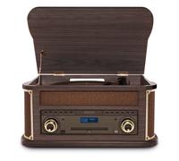 Fenton Memphis Vintage Record Player Dark Wood Giradischi multifunzionale