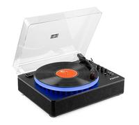 Fenton RP162LED - Platino Bluetooth con LED e altoparlanti, 33/45/78 giri, trasmettitore Bluetooth