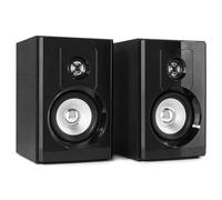 Fenton SHF404B - Coppia di altoparlanti da libreria con Bluetooth, altoparlanti attivi, ideali per musica, giochi, film e produzione musicale, 160 Watt, 4", USB e RCA