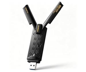 fenvi AXE3000 - Adattatore di rete USB 6E WiFi senza driver per gaming Gigabit wireless USB 3.0 per PC desktop con 2,4 GHz, 574 Mbps, 5 GHz, 2400 Mbps, 6 GHz, 2400 Mbps, MU-MIMO OFDMA supporta solo
