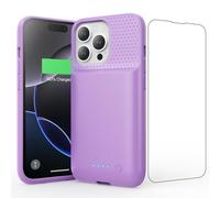Feob Cover Batteria per iPhone 16 Pro, 7500mAh 15W Custodia Ricaricabile Battery Case Custodia Batteria Caricabatterie Cover Power Bank per iPhone 16 Pro (6,3") Charger Case (Viola)
