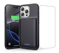 Feob Cover Batteria per iPhone 16 Pro, 7500mAh 15W Custodia Ricaricabile Battery Case Custodia Batteria Caricabatterie Cover Power Bank per iPhone 16 Pro (6,3") Charger Case (A-Nero)