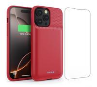 Feob Cover Batteria per iPhone 16 Pro Max, 8600mAh 15W Custodia Ricaricabile Battery Case Custodia Batteria Cover Caricabatterie Power Bank per iPhone 16 Pro Max (6,9") Charger Case (Rosso)