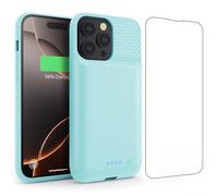 Feob Cover Batteria per iPhone 16 Pro Max, 8600mAh 15W Custodia Ricaricabile Battery Case Custodia Batteria Cover Caricabatterie Power Bank per iPhone 16 Pro Max (6,9") Charger Case (Verde)