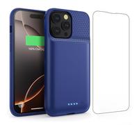 Feob Cover Batteria per iPhone 16 Pro Max, 8600mAh 15W Custodia Ricaricabile Battery Case Custodia Batteria Cover Caricabatterie Power Bank per iPhone 16 Pro Max (6,9") Charger Case (Blu)