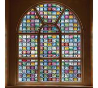 FEOMOS Pellicola per Finestra in Vetro Colorato, Colore Arcobaleno, Pellicola per la Privacy della Finestra, Adesivi Decorativi per Finestre per la Casa, anti UV, 44cm x 200cm