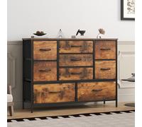 Feonase Cassettiera per camera da letto, con 9 cassetti in tessuto, struttura in metallo e piano in legno MDF, piedini regolabili, organizer per camera da letto, armadio, soggiorno, ufficio, corridoio