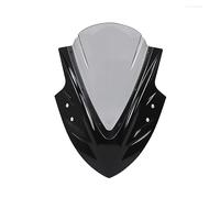 Feoosvx Moto Deflettore Antivento per Kawasaki per Ninja 400 2019-2020 250 300 2013-2018 Parabrezza per Moto Deflettore Anti Schermo A Doppia Bolla(Bright Black Gray)