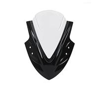 Feoosvx Moto Deflettore Antivento per Kawasaki per Ninja 400 2019-2020 250 300 2013-2018 Parabrezza per Moto Deflettore Anti Schermo A Doppia Bolla(Bright Black Clear)