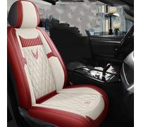 Feoosvx Set Coprisedili Auto Per Megane 2 3 Per Fluence Per Scenic Per Clio Per Captur Per Kadjar Per Logan 2 Per Duster Per Arkana Coprisedili Auto Pelle(Beige Red Front)