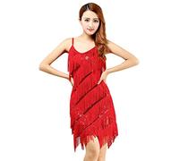 FEOYA BELLYQUEEN - Vestito da Donna Senza Maniche, 1920 S, con Frange Regolabili, Abito con Paillettes Charleston per Travestimento da Sera, Ballo Latino, 5 Colori