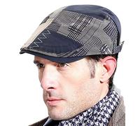 FEOYA Berretto Piatto da Uomo Estivo Basco Scozzese Traspirante Cappello da Strillone Baschi e Berretti Scozzesi Berretto Cotone Newsboy Gatsby Regolabile Flat cap Coppola Irlandese Estate Blu Scuro