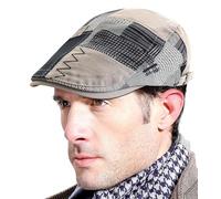 FEOYA Berretto Piatto Uomo Estivo Basco Scozzese Traspirante Cappello da Strillone Baschi e Berretti Scozzesi Berretto Cotone Newsboy Gatsby Regolabile Flat cap Coppola Irlandese Estate Grigio Chiaro