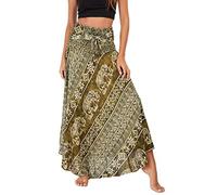 FEOYA Donna Gonna Lunga Elastica Gonna per Casual Eleganti Boho Stampa Leggero Vacanza Estive Spiaggia Cover up-Colore 36